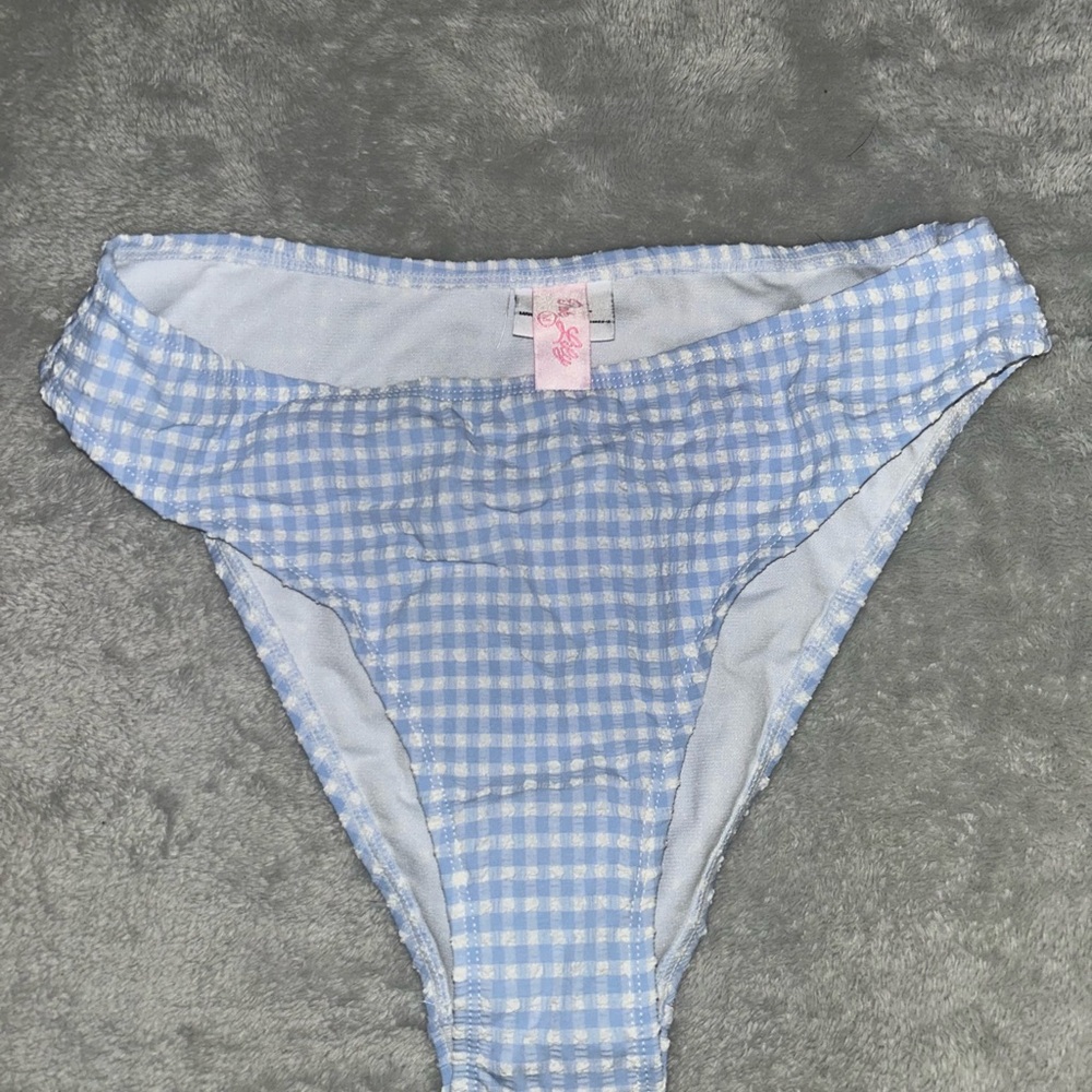 Pink Lily Light Blue Checkered Bikini - Picture 5 of 8
